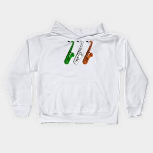 Saxophone Irish Flag Saxophonist Sax Player Ireland Kids Hoodie